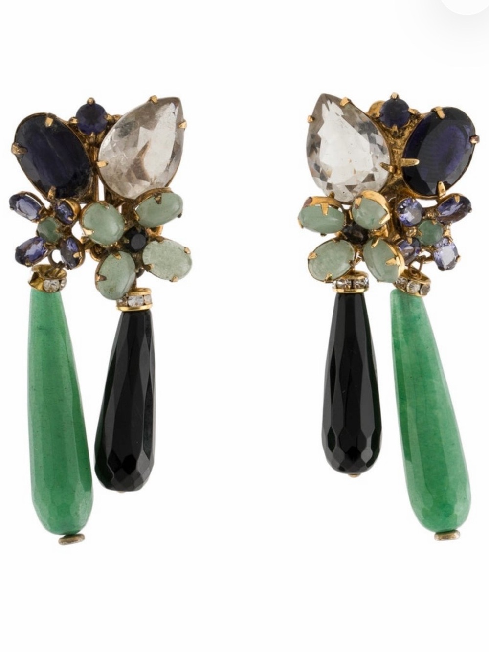 Iradj Moini Multicolor
Stone Drop Clip On
Earrings